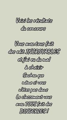 résultat du concours