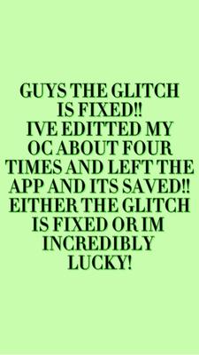 THE GLITCH IS FIXED!
